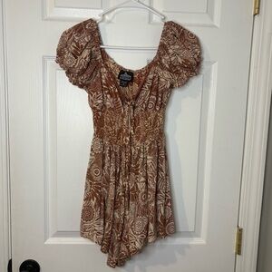 Angie Romper Womens Size Medium Boho Babydoll Festival Floral Gypsy Fairy Hippie